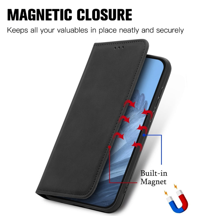For Motorola Moto G55 Retro Skin Feel Magnetic Flip Leather Phone Case