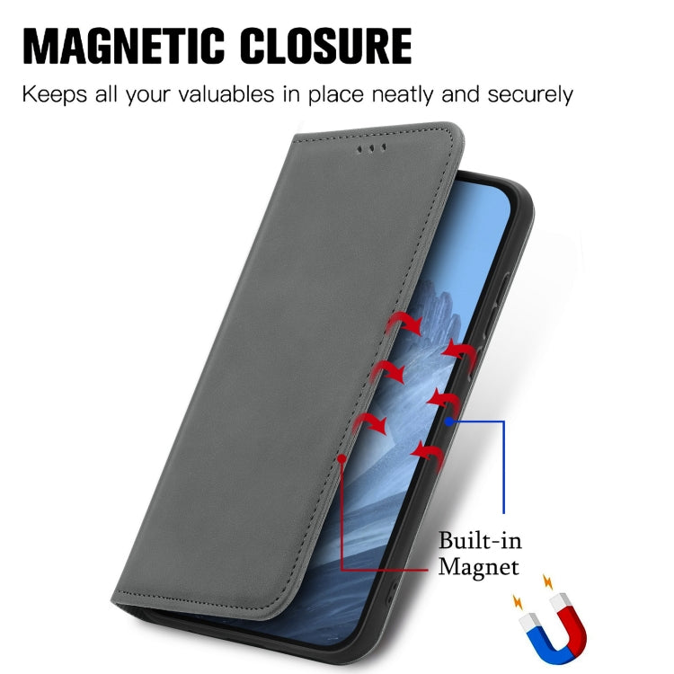 For Motorola Moto G55 Retro Skin Feel Magnetic Flip Leather Phone Case