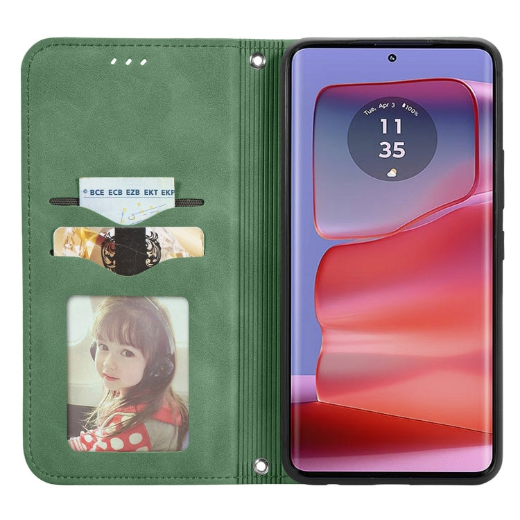 For Motorola Edge 50 Retro Skin Feel Magnetic Flip Leather Phone Case