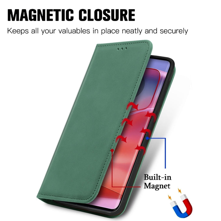 For Motorola Edge 50 Retro Skin Feel Magnetic Flip Leather Phone Case