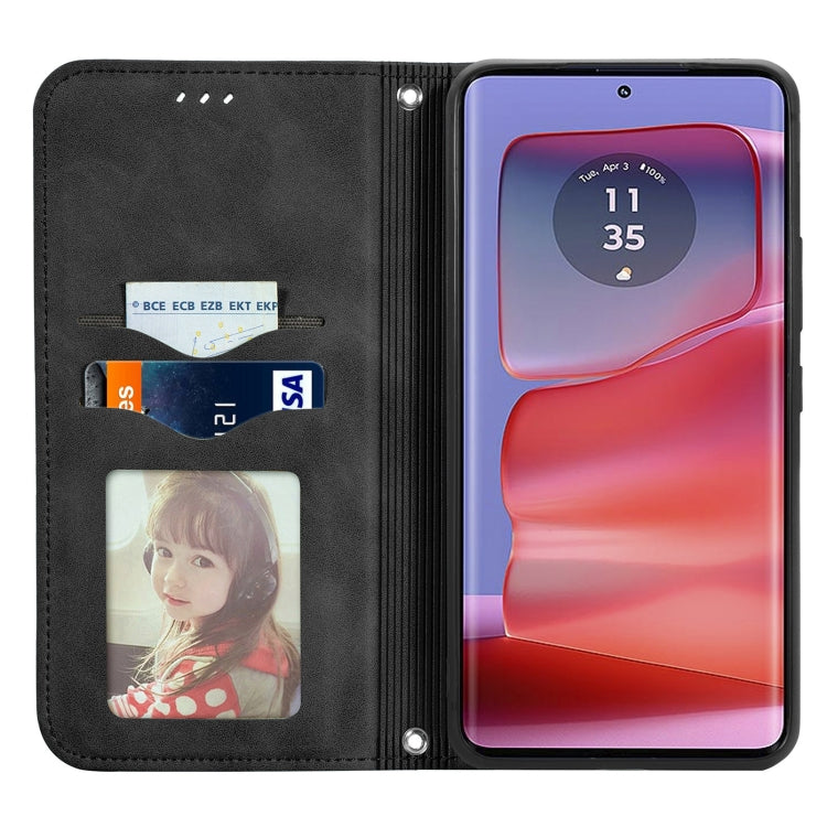 For Motorola Edge 50 Retro Skin Feel Magnetic Flip Leather Phone Case
