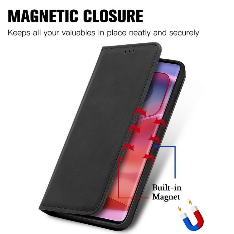 For Motorola Edge 50 Retro Skin Feel Magnetic Flip Leather Phone Case