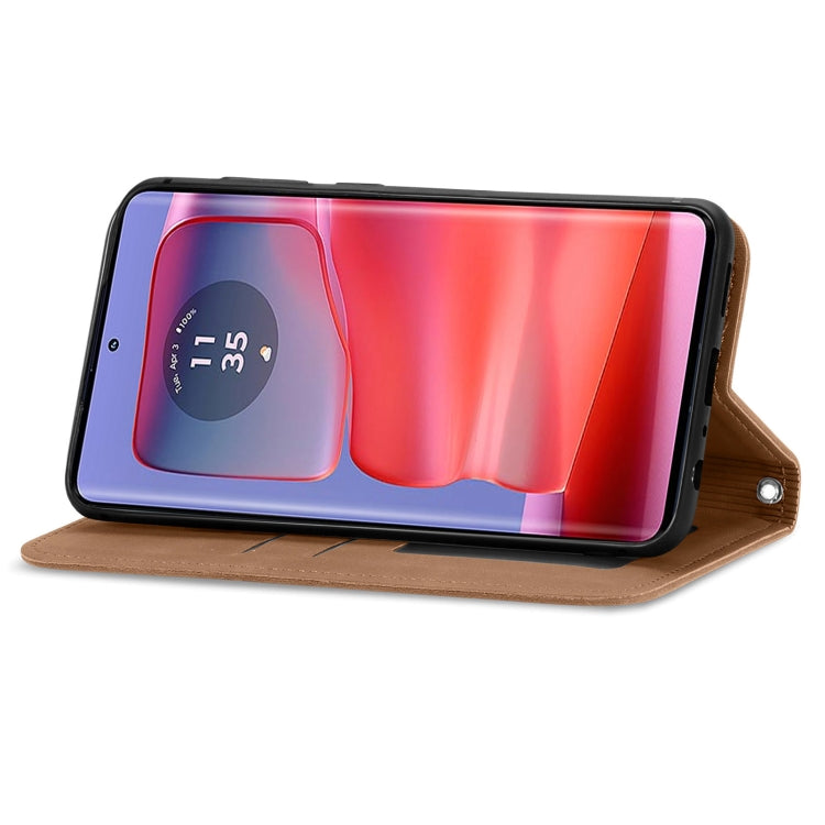 For Motorola Edge 50 Retro Skin Feel Magnetic Flip Leather Phone Case