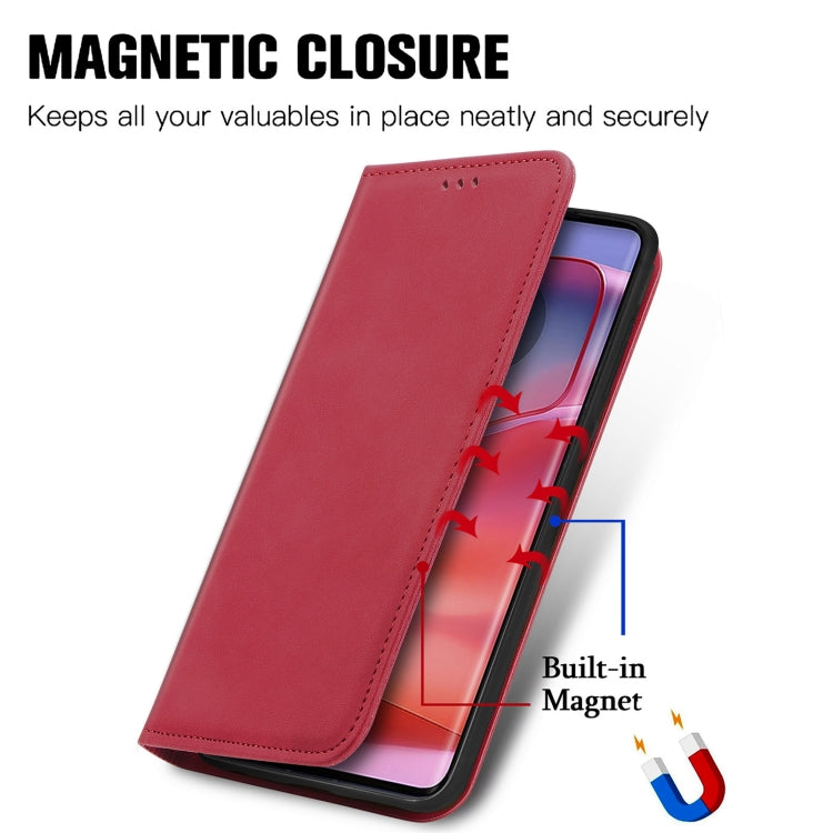 For Motorola Edge 50 Retro Skin Feel Magnetic Flip Leather Phone Case