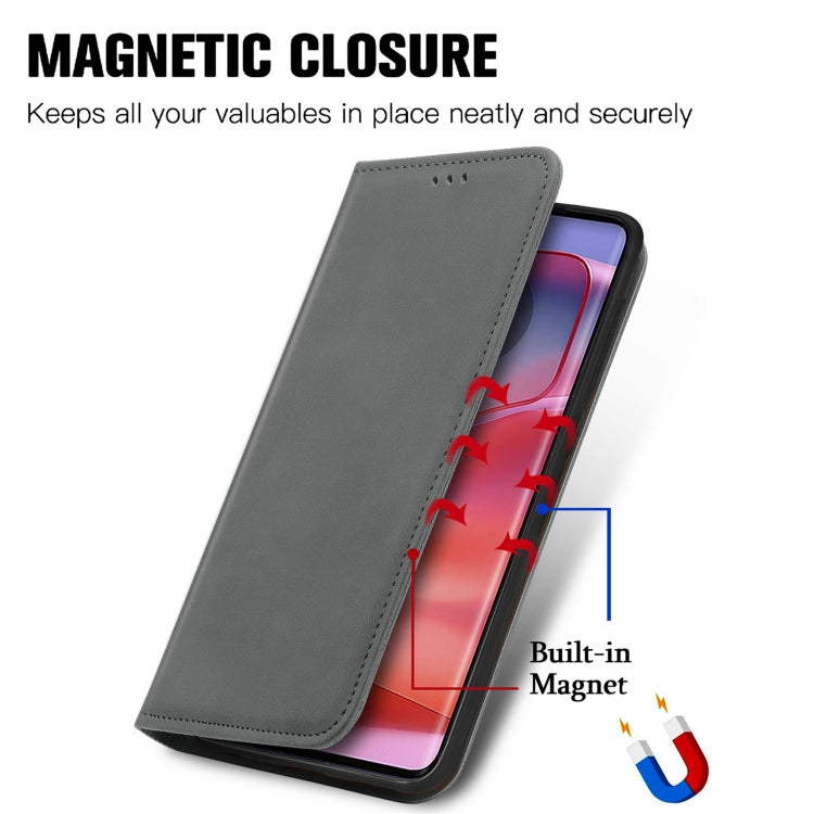 For Motorola Edge 50 Retro Skin Feel Magnetic Flip Leather Phone Case