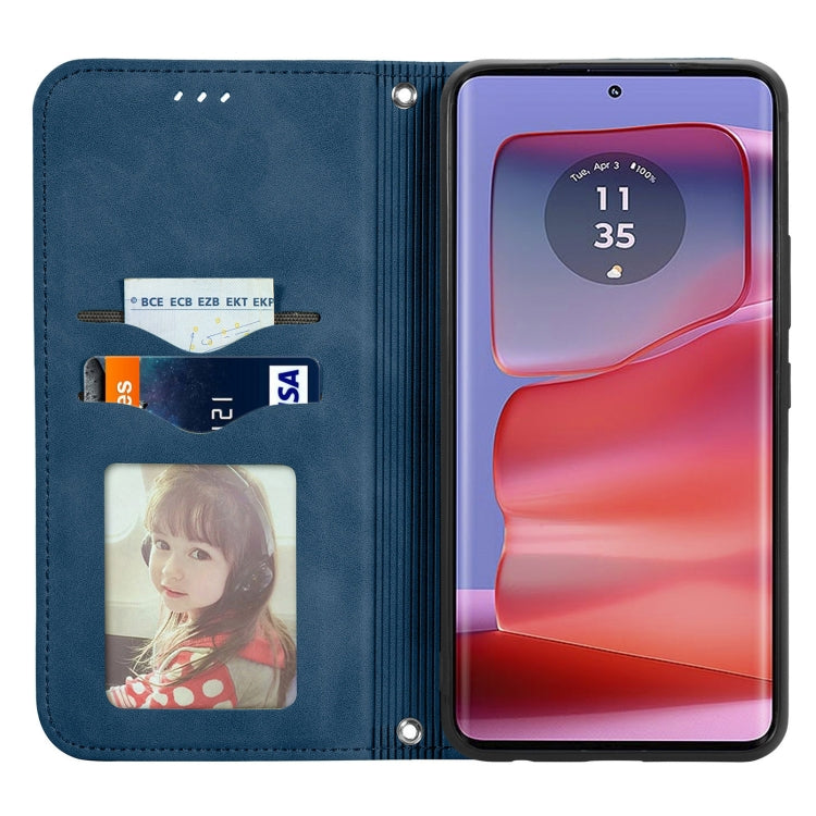 For Motorola Edge 50 Retro Skin Feel Magnetic Flip Leather Phone Case