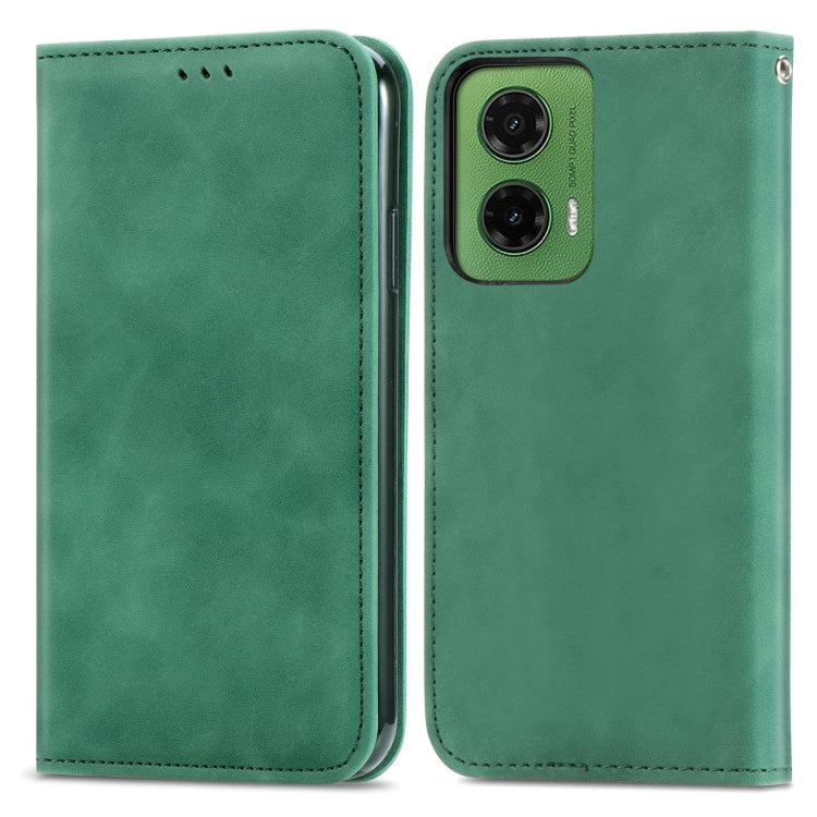 For Motorola Moto G35 Retro Skin Feel Magnetic Flip Leather Phone Case