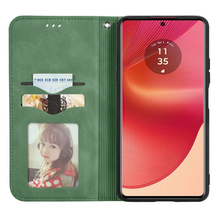 For Motorola Moto G35 Retro Skin Feel Magnetic Flip Leather Phone Case