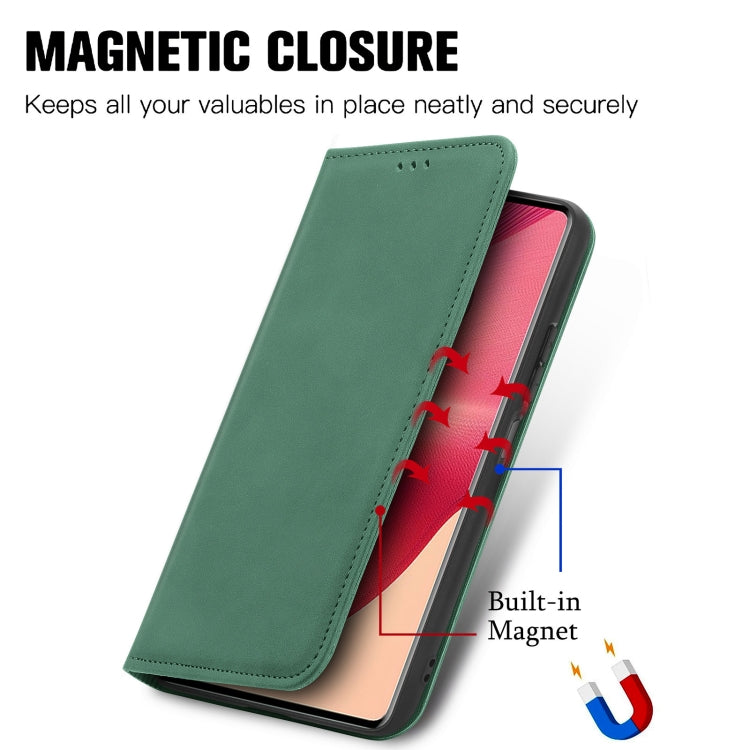 For Motorola Moto G35 Retro Skin Feel Magnetic Flip Leather Phone Case