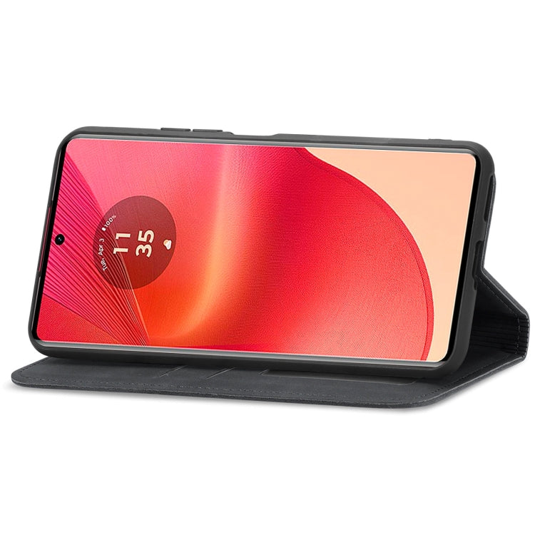 For Motorola Moto G35 Retro Skin Feel Magnetic Flip Leather Phone Case