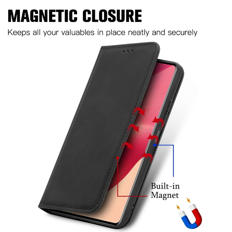 For Motorola Moto G35 Retro Skin Feel Magnetic Flip Leather Phone Case