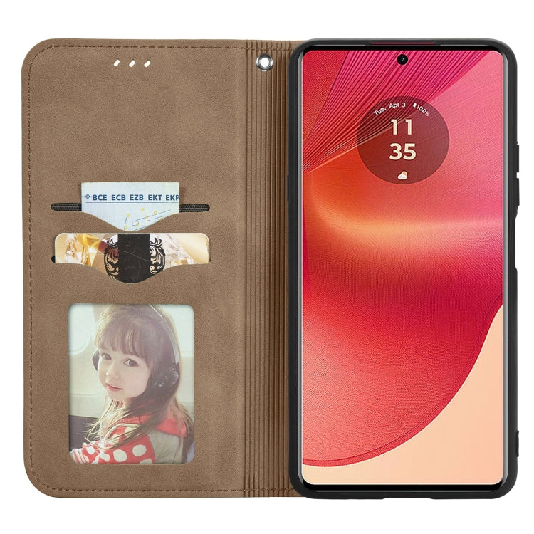 For Motorola Moto G35 Retro Skin Feel Magnetic Flip Leather Phone Case