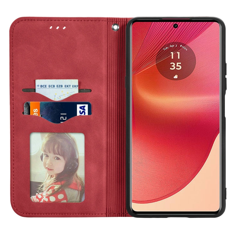For Motorola Moto G35 Retro Skin Feel Magnetic Flip Leather Phone Case