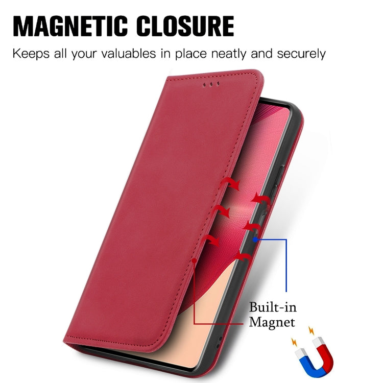 For Motorola Moto G35 Retro Skin Feel Magnetic Flip Leather Phone Case