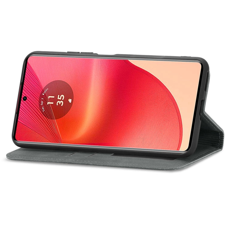 For Motorola Moto G35 Retro Skin Feel Magnetic Flip Leather Phone Case