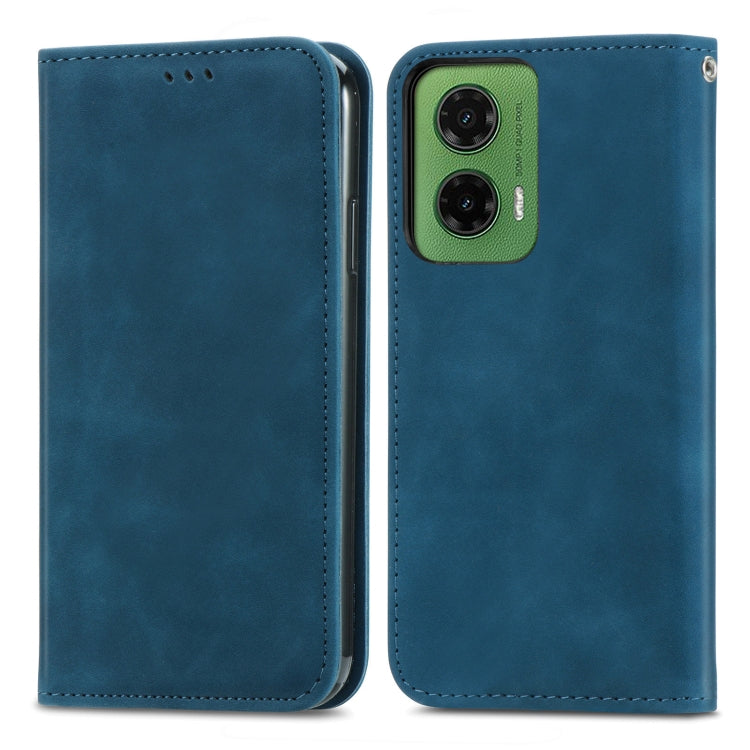 For Motorola Moto G35 Retro Skin Feel Magnetic Flip Leather Phone Case