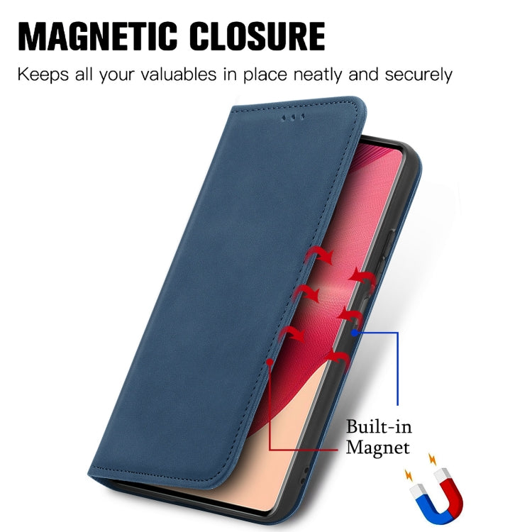 For Motorola Moto G35 Retro Skin Feel Magnetic Flip Leather Phone Case