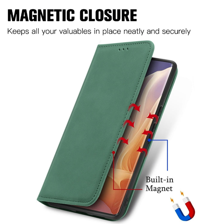 For Motorola  Moto G45 Retro Skin Feel Magnetic Flip Leather Phone Case