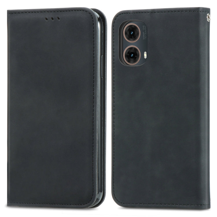 For Motorola  Moto G45 Retro Skin Feel Magnetic Flip Leather Phone Case