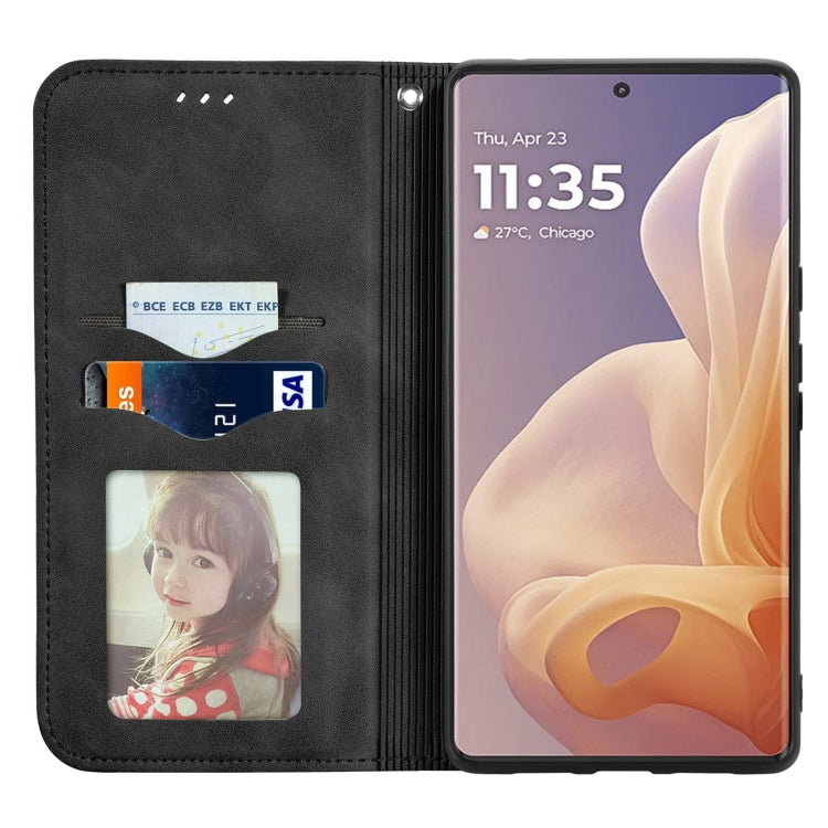 For Motorola  Moto G45 Retro Skin Feel Magnetic Flip Leather Phone Case