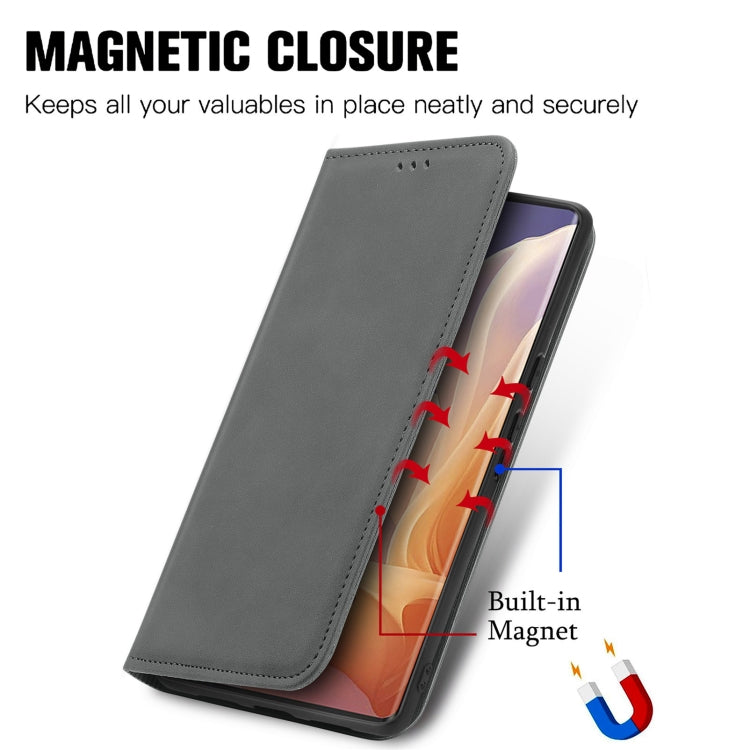 For Motorola  Moto G45 Retro Skin Feel Magnetic Flip Leather Phone Case