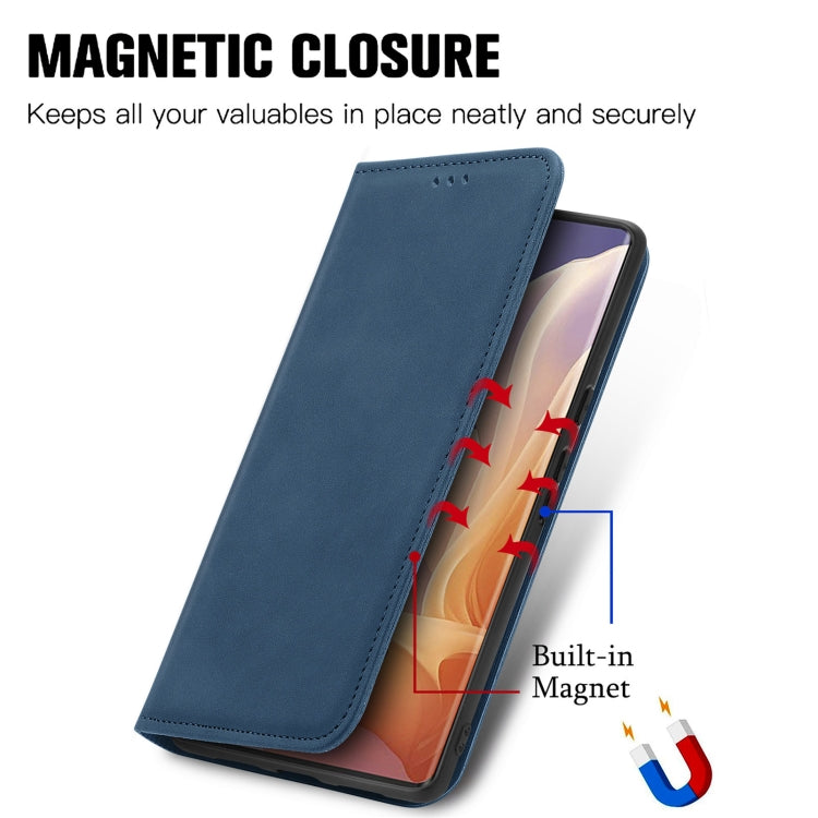 For Motorola  Moto G45 Retro Skin Feel Magnetic Flip Leather Phone Case