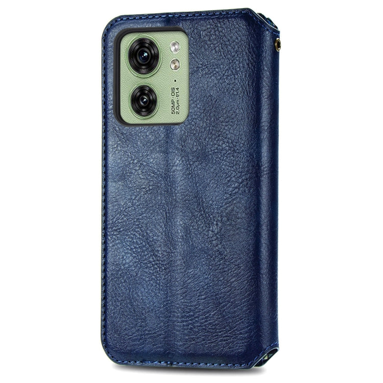 For Motorola Moto Edge 40 5G Cubic Grid Pressed Magnetic Leather Phone Case