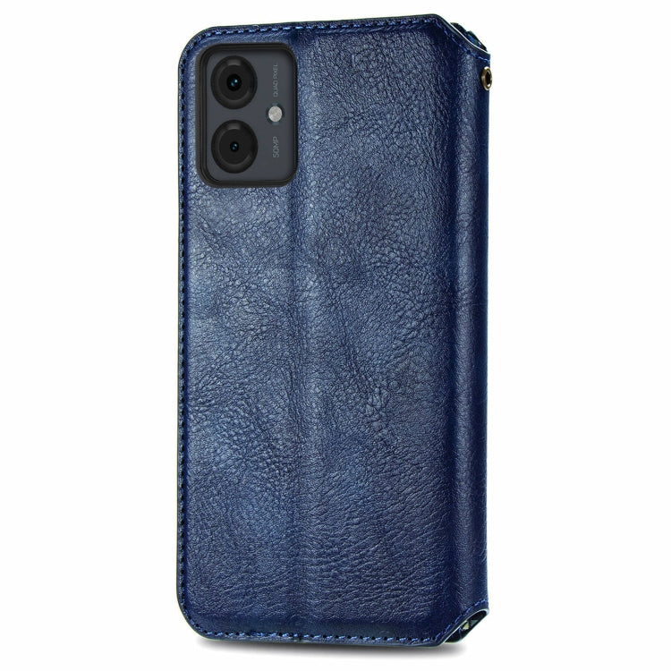For Motorola Moto G14 Cubic Grid Pressed Magnetic Leather Phone Case