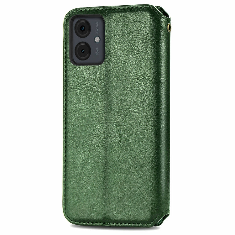 For Motorola Moto G14 Cubic Grid Pressed Magnetic Leather Phone Case