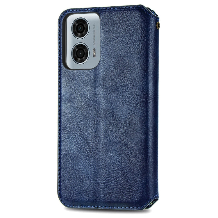 For Motorola Moto G24 Power 4G Cubic Grid Pressed Magnetic Leather Phone Case
