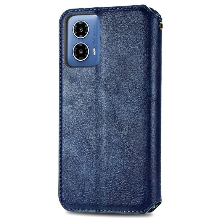 For Motorola Moto G34 5G Cubic Grid Pressed Magnetic Leather Phone Case