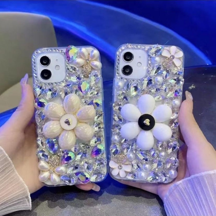 For iPhone 16 Pro Max Sunflower Holder Hand-set Diamond PC Phone Case