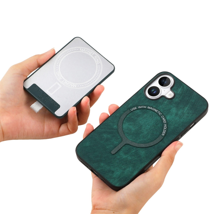 For  iPhone 16 Retro Splitable Magnetic Card Bag Leather Phone Case