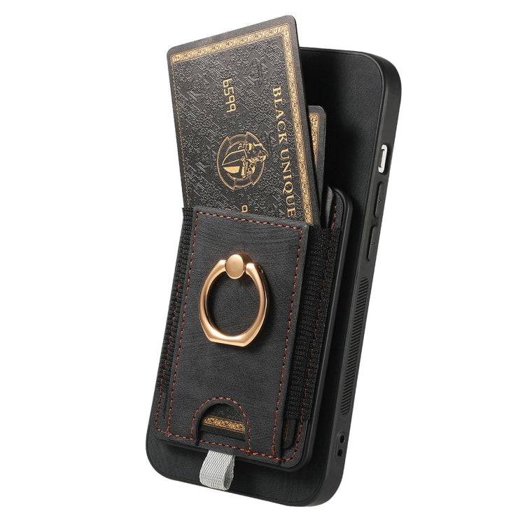 For iPhone 16 Plus Retro Splitable Magnetic Card Bag Leather Phone Case