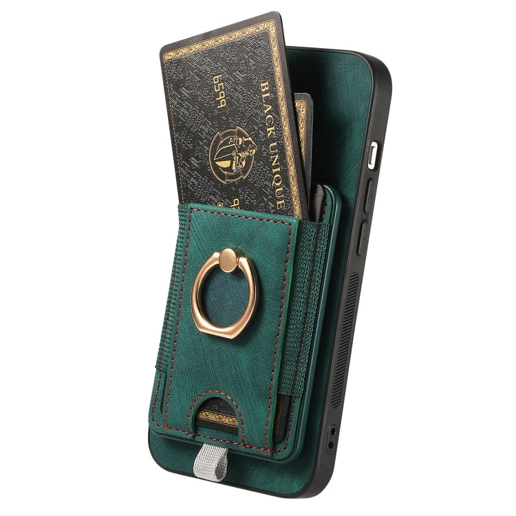 For iPhone 16 Plus Retro Splitable Magnetic Card Bag Leather Phone Case