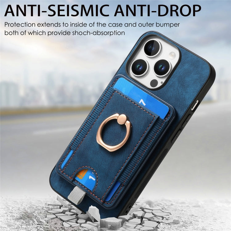 For iPhone 16 Pro Retro Splitable Magnetic Card Bag Leather Phone Case