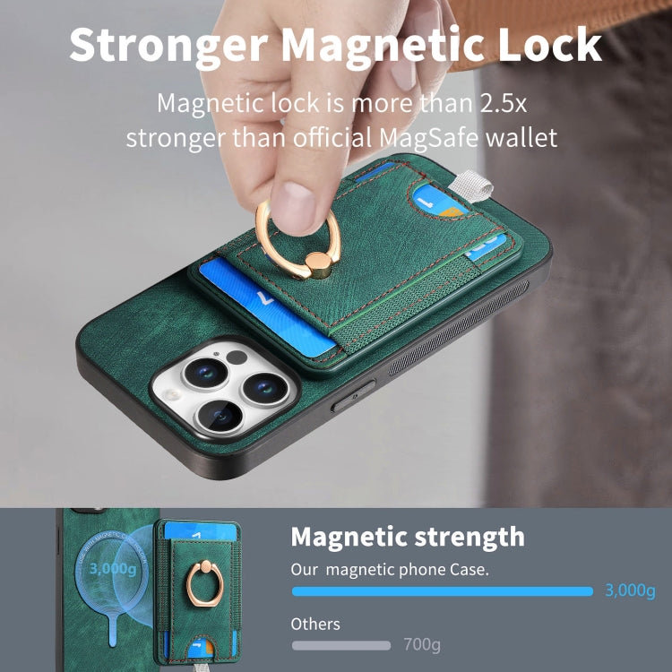 For iPhone 16 Pro Retro Splitable Magnetic Card Bag Leather Phone Case