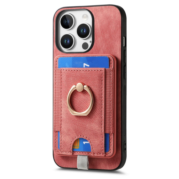 For iPhone 16 Pro Retro Splitable Magnetic Card Bag Leather Phone Case