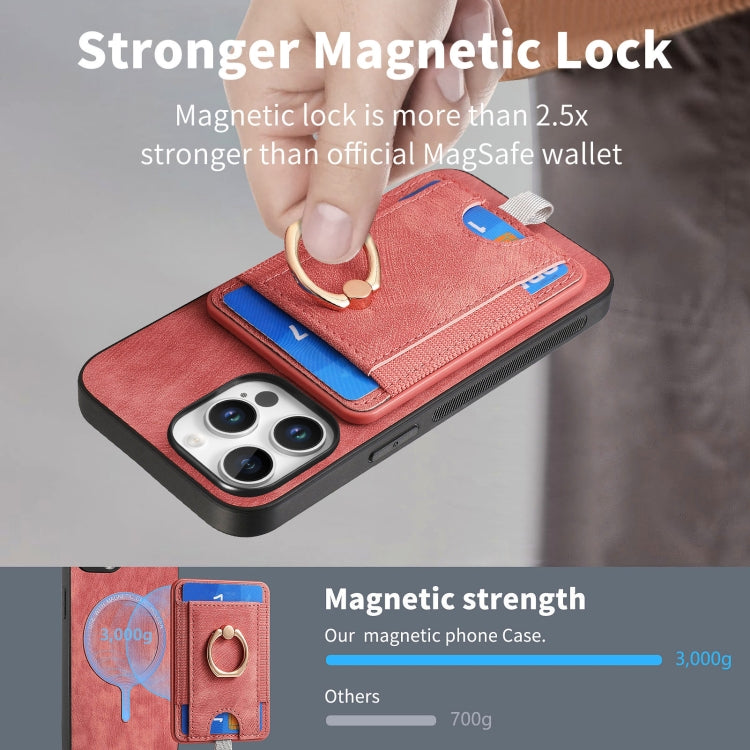 For iPhone 16 Pro Retro Splitable Magnetic Card Bag Leather Phone Case