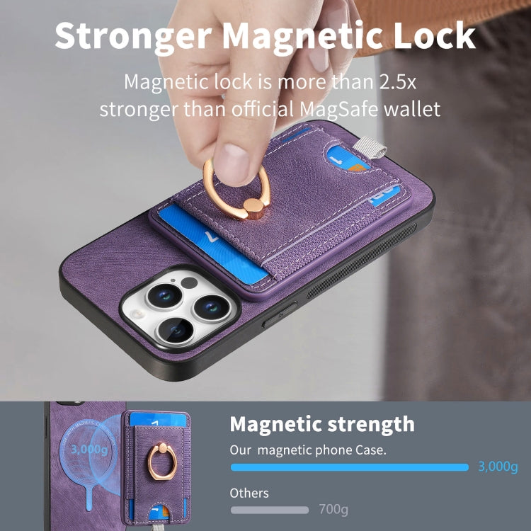 For iPhone 16 Pro Retro Splitable Magnetic Card Bag Leather Phone Case