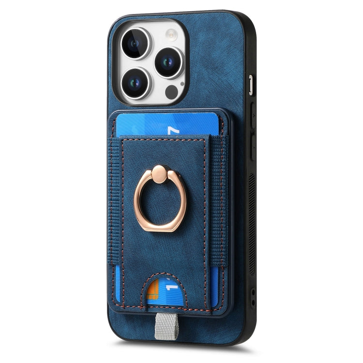 For iPhone 16 Pro Max Retro Splitable Magnetic Card Bag Leather Phone Case