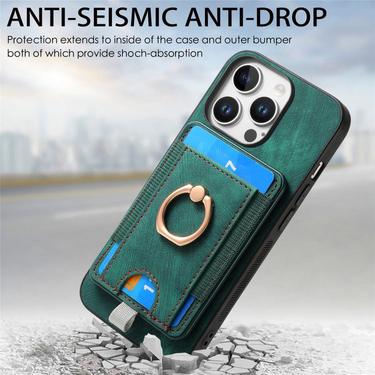 For iPhone 16 Pro Max Retro Splitable Magnetic Card Bag Leather Phone Case