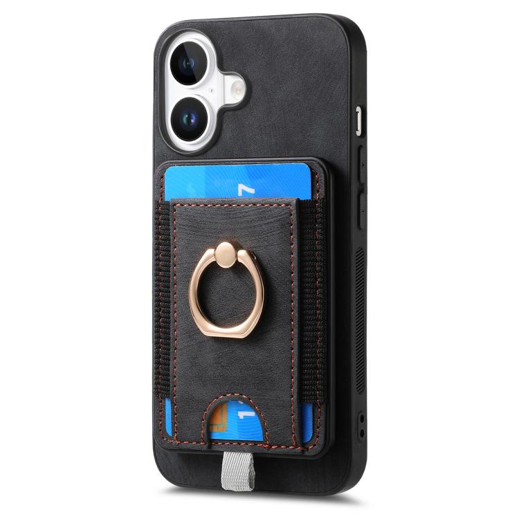 For iPhone 17 Retro Splitable Magnetic Card Bag Leather Phone Case