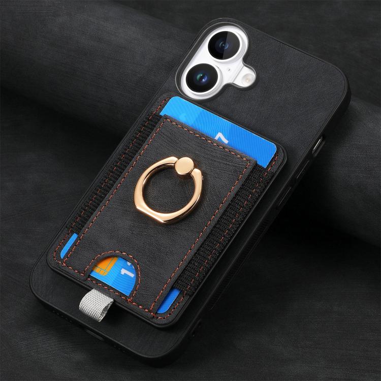 For iPhone 17 Retro Splitable Magnetic Card Bag Leather Phone Case