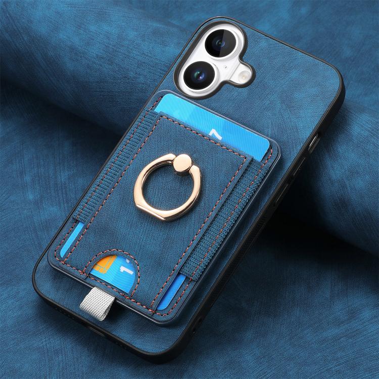For iPhone 17 Retro Splitable Magnetic Card Bag Leather Phone Case