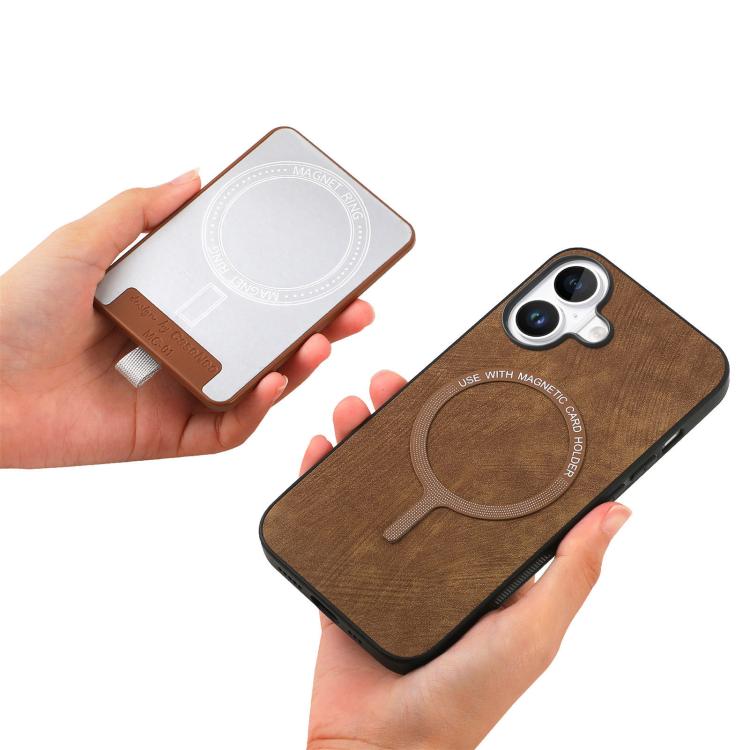 For iPhone 17 Retro Splitable Magnetic Card Bag Leather Phone Case
