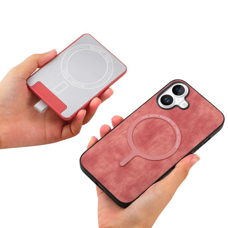 For iPhone 17 Retro Splitable Magnetic Card Bag Leather Phone Case