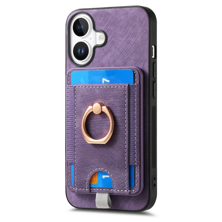 For iPhone 17 Retro Splitable Magnetic Card Bag Leather Phone Case