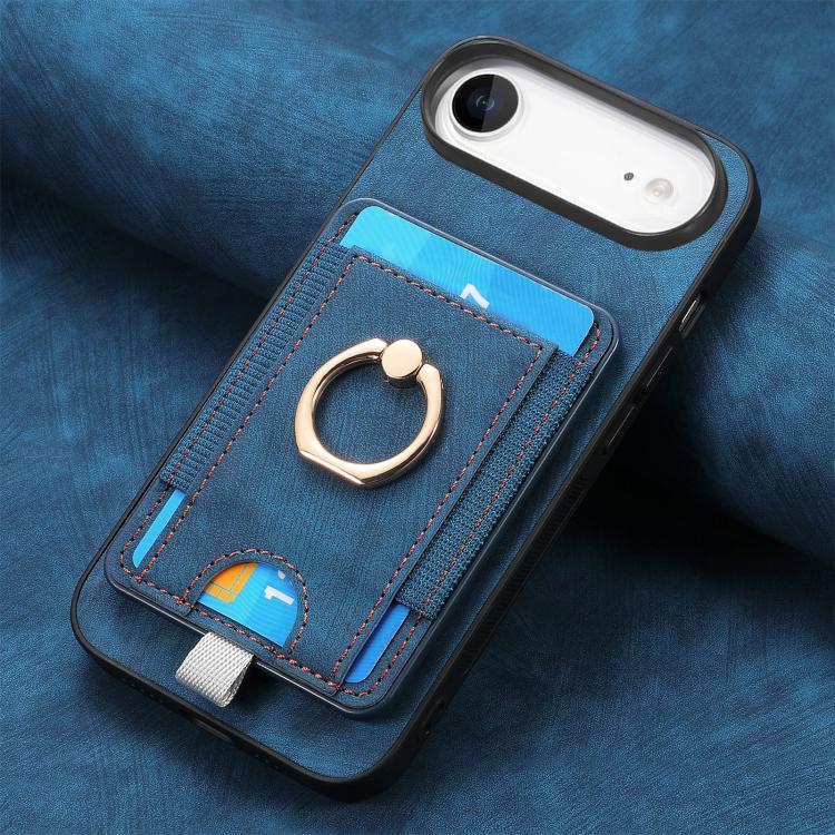 For iPhone Air Retro Splitable Magnetic Card Bag Leather Phone Case