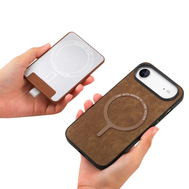 For iPhone Air Retro Splitable Magnetic Card Bag Leather Phone Case